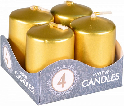 Набір свічок 6х4 см металік золотий Pako-If