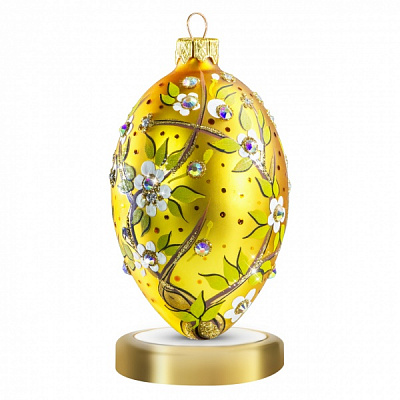 Елочная игрушка Нефритовый цвет 11 см золото FJ002