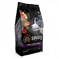 Корм Savory для собак середніх порід із м’ясом індички і ягняти 3 кг