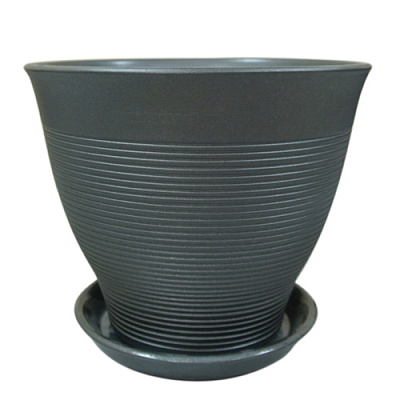 Горшок керамический Ориана-Запорожкерамика Виктор резной круглый 4л металлик 