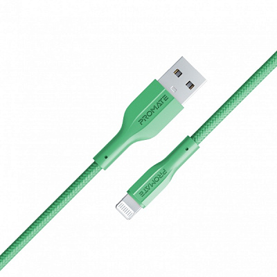 Кабель Promate xCord-Ai USB to Lightning 2А 1 м 1 м зелений (xcord-ai.green)