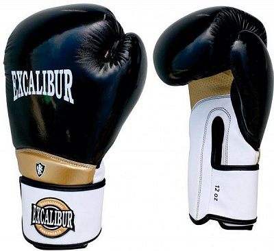 Боксерские перчатки Excalibur 8020B SS19 14oz черный с белым