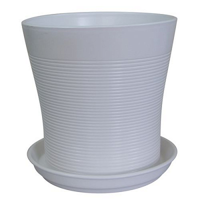 Горшок керамический Ориана-Запорожкерамика Вуаль резной круглый 1л белый (071-1-028) 