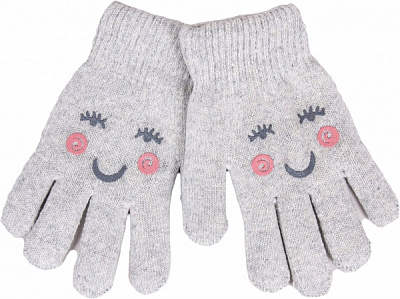 Варежки YO! смайл р.16 серый 