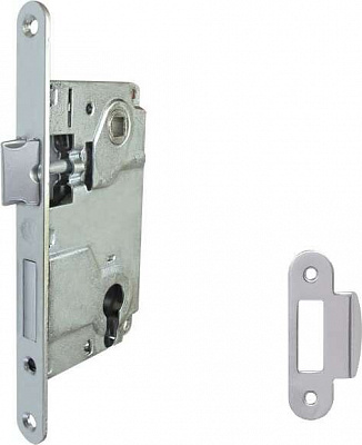 Дверной замок межкомнатный STV JNI9171 SS с ответной планкой матовый хром