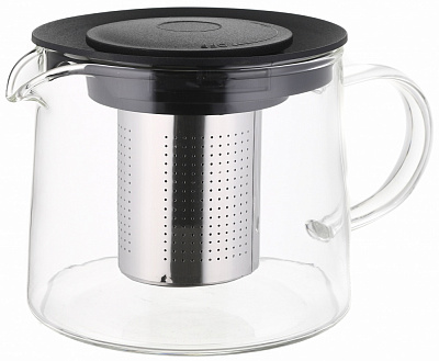 Чайник заварювальний Flamberg Greenwich 600 мл чорний із прозорим