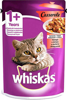 Корм Whiskas Casserole с говядиной в желе 85 г DD44Y