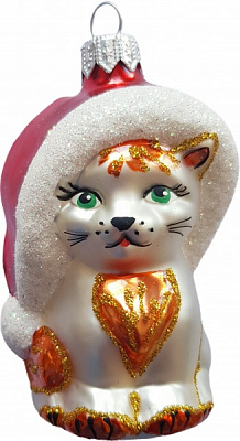 Підвіска Юріта Кіт в шапці А273 біло-червоний