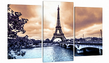 Картина модульная Картина модульна 3 частини Холодний Париж МК 30004 100x53 см ЕО236 