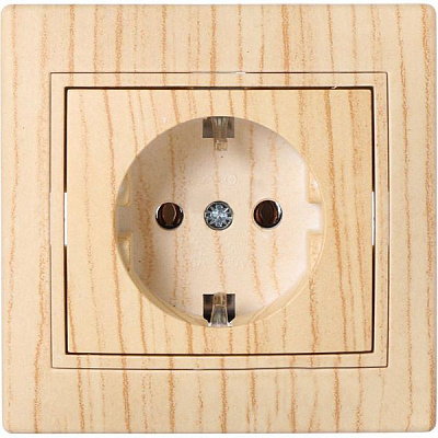 Розетка із заземленням Lezard Mira без кришки дуб вибілений матовий 701-5252-122B