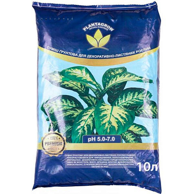 Ґрунтосуміш PLANTAGROW для декоративно-листяних рослин 10 л