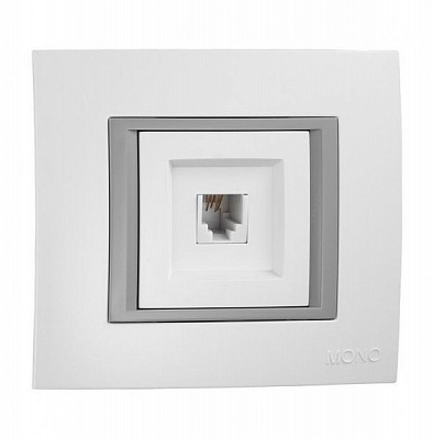 Розетка телефонна Mono Monte без кришки білий 105-010104-124