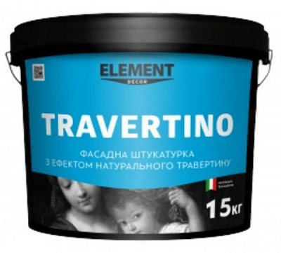 Декоративна штукатурка моделювальна Element Decor Travertino 5 кг білий
