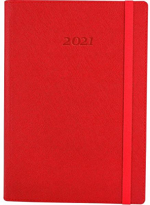 Щоденник датований 2021, CROSS, червоний, А5, м'яка обкладинка з гумкою Optima O25235-03