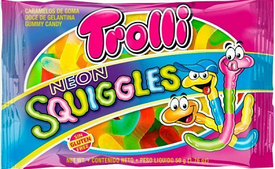 Конфеты жевательные Trolli Неоновые червячки 50 г