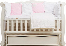 Кровать детская Гойдалка Натали на подшипнике с ящиком белая