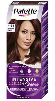 Крем-фарба для волосся Palette Intensive Color Creme (Інтенсивний колір) 4-88 (RF3) червоний гранат 110 мл