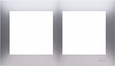 Рамка двомісна Simon Premium універсальна срібний DR2/43
