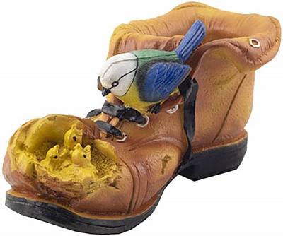 Кашпо декоративное Ботинок с синичкой 