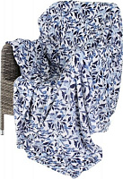 Плед Flannel Leaves 200x220 см синій із білим La Nuit 