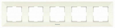 Рамка пятиместная Panasonic Arkedia Slim горизонтальная кремовый 480500142