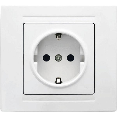 Розетка із заземленням Gunsan Moderna без шторок білий MD 29 11 115