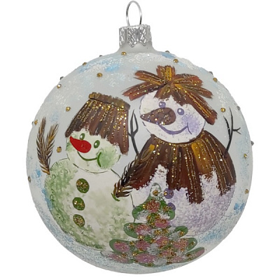 Куля новорічна 100 мм білий 9401