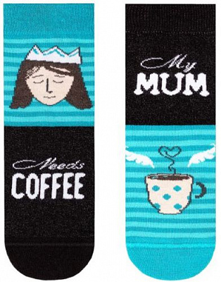 Носки детские Conte-Kids Веселые ножки 337 17С-10СП р.16 черно-бирюзовый с рисунком 