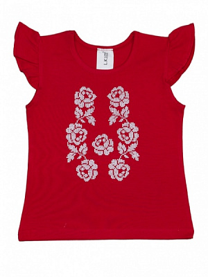 Вышиванка для девочек Luna Kids Розы р.98 красный 