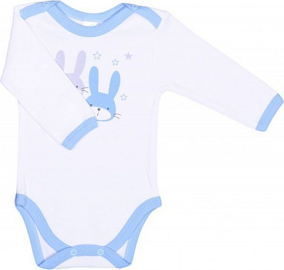 Боді дитяче для хлопчика Baby Veres Hello Bunny суцільний р.78 біло-блакитний