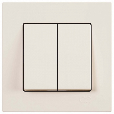 Вимикач двоклавішний Gunsan Eqona без підсвітки крем 01 40 12 00 100 103