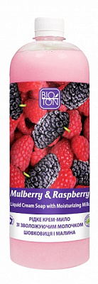 Крем-мыло Bioton Шелковица и Малина с увлажняющим молочком 1000 мл