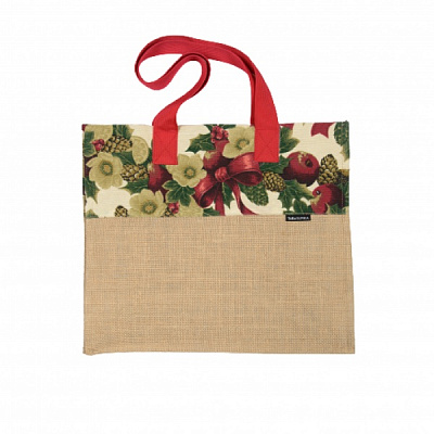 Сумка для подарунків джутова L (Red) до 5 кг ТК-СУМКА