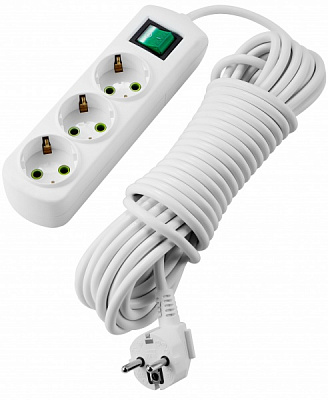 Подовжувач Lezard Letitia із заземленням 3 гн. білий 7 м 721-0307-302