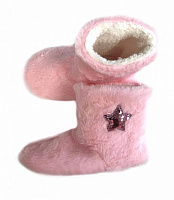 Тапочки детские для девочки Twins флис с декором р.34/35 розовый 