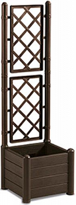 Вазон пластиковый Stefanplast Italia квадратный 30л коричневый (80037) 