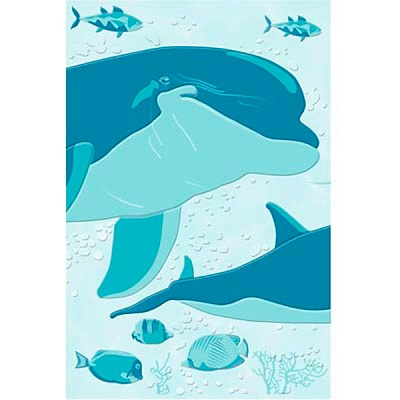 Декор Golden Tile Аквариум М86321 бирюзовый 200x300 мм