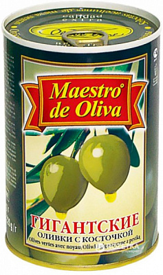 Оливки Maestro De Oliva з кісточкою Giant 420г (8436024292794)