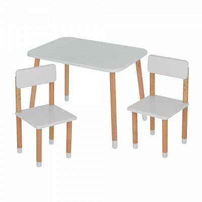 Комплект меблів дитячий ArinWOOD Happy Сірий (столик + 2 стільця) 05-700GREY+1