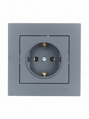 Розетка бытовая с заземлением Lezard Vesna IP20 шефилд грей 742-3488-122B