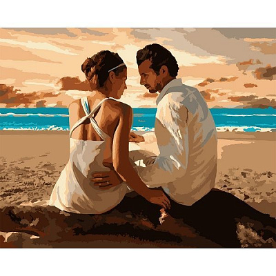 Картина по номерам Вечер у моря 40x50 см Santi 