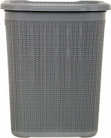 Корзина для белья Ucsan Plastik темно-серая