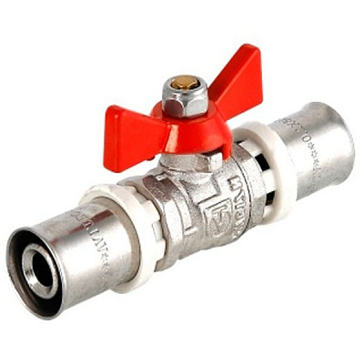 Кран кульовий Valtec під прес (ручка-метелик) 16 VT.243.N.1616