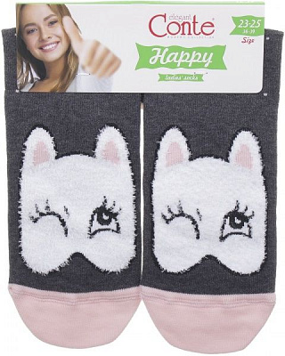 Шкарпетки Conte CE Happy18С-268СП 422 р. 23-25 темно-сірий