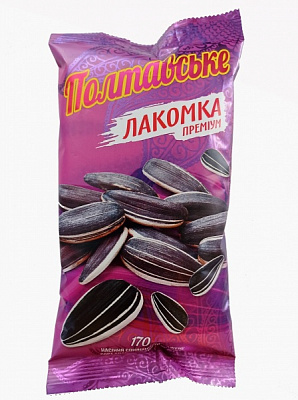 Насіння соняшника Полтавське смажене Лакомка преміум 170г