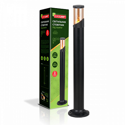 Світильник вуличний підлоговий Eurolamp DECO garden E27 IP54 чорний CL-1xE27(DECO)S