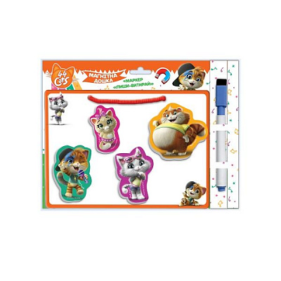 Доска магнитная Vladi Toys 44 Кота «Пиши-стирай» с маркером VT3601-09