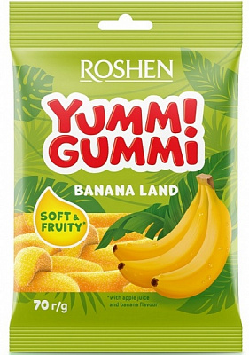 Конфеты жевательные Roshen yummi gummi banana land 70 г 