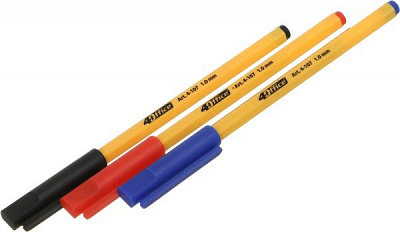 Набор ручек шариковых 3 шт. (красная, черная, синяя) 4-107 4OFF 