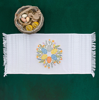 Рушник великодній 30x72 см Едельвіка білий
